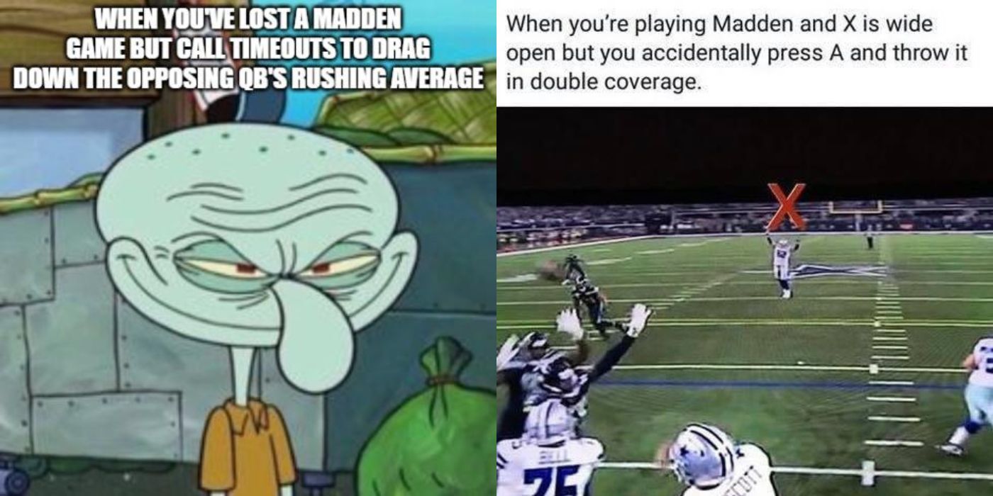 Two memes from the Madden series