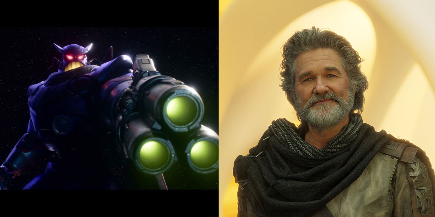 Zerg aims his blasters in an image next to a picture of Ego from Guardians Of The Galaxy Volume 2