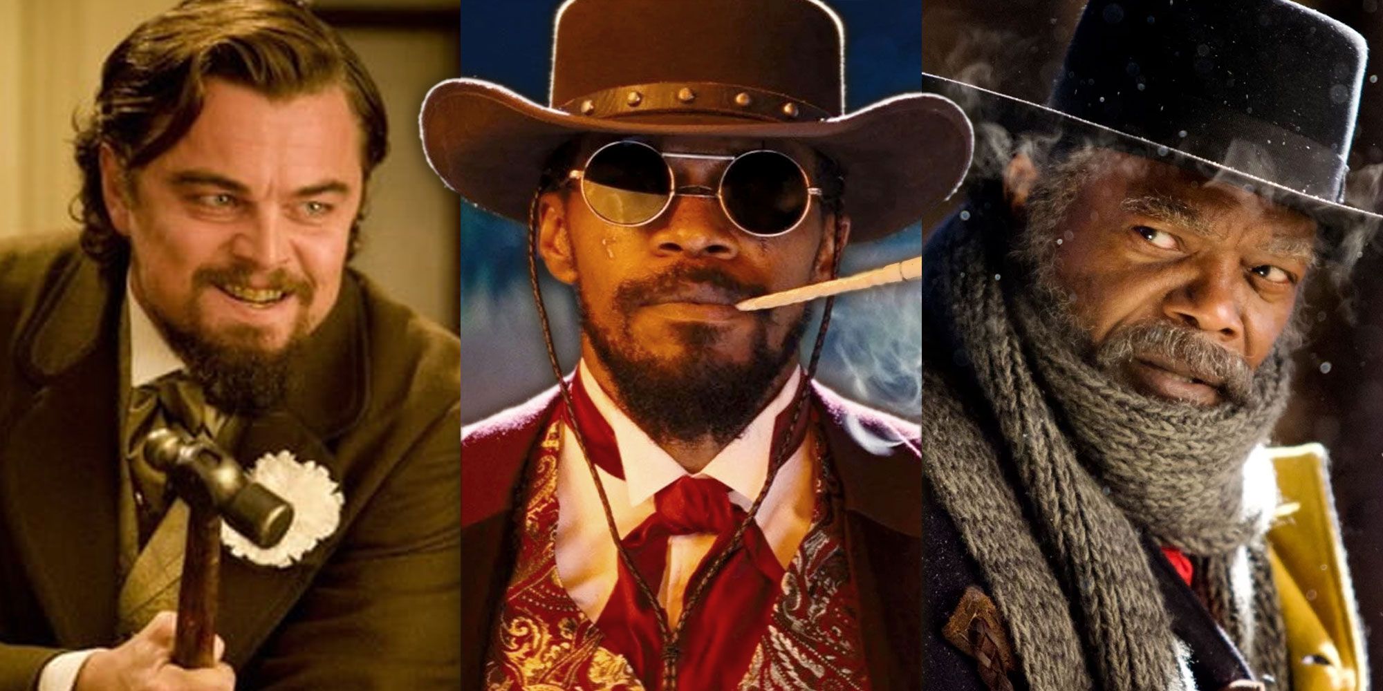 Three side by side characters in Quentin Tarantino movies.