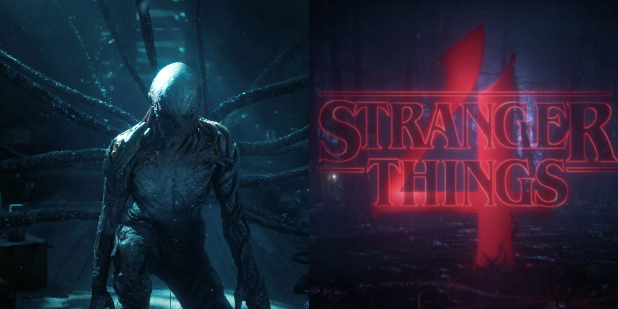 A split image of Vecna and the Stranger Things logo