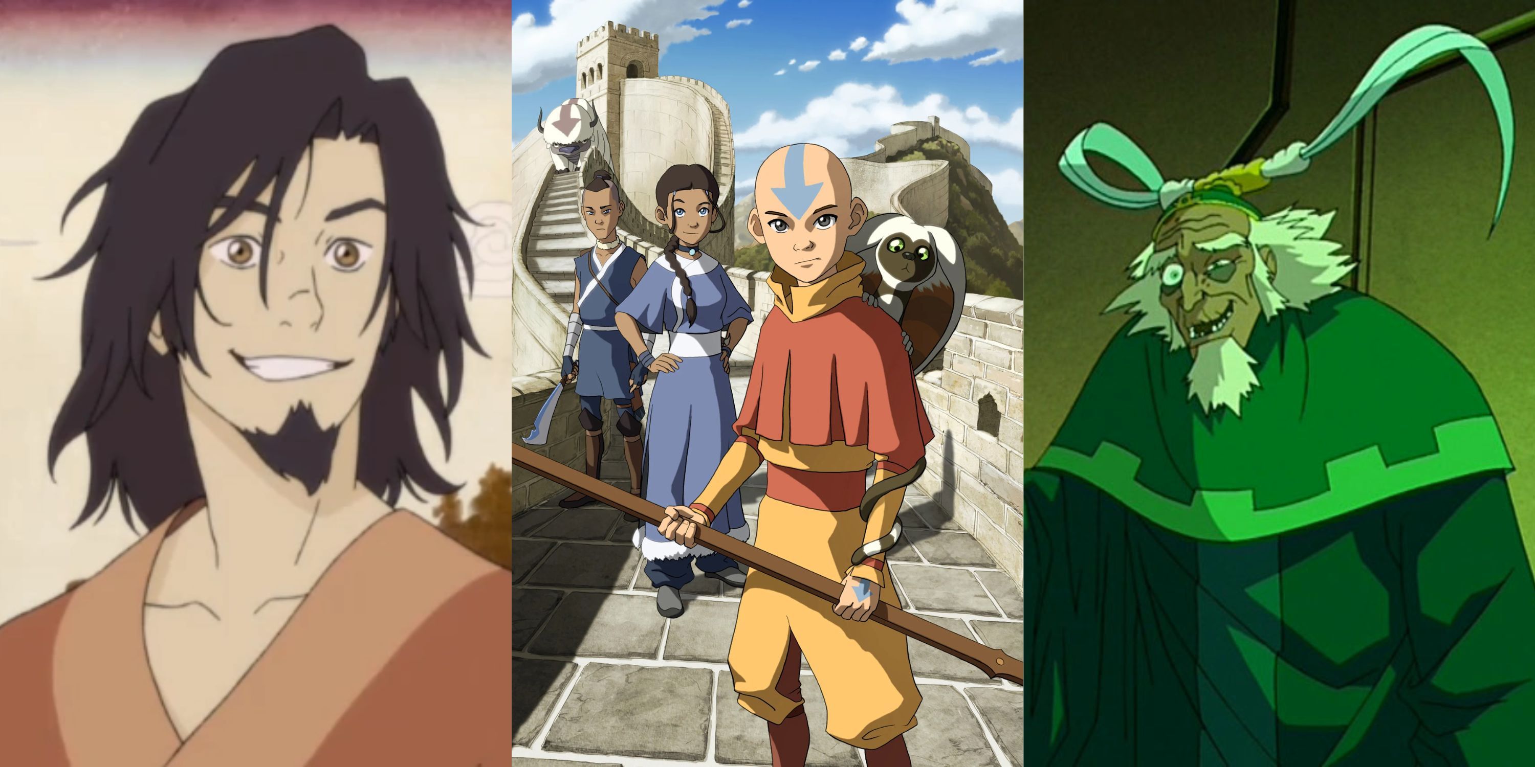 Split image of characters from the Avatar universe