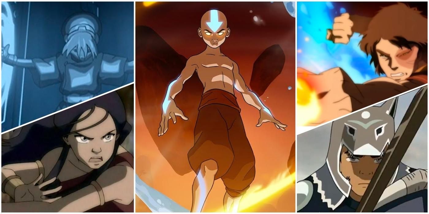 Split Image: Avatar The Last Airbender -- Aang, Katara, Zuko, Toph, Sokka