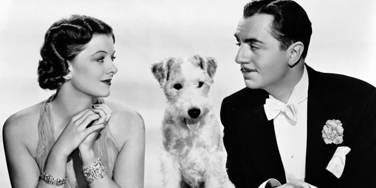 Nora and Nick with a dog in After the Thin Man