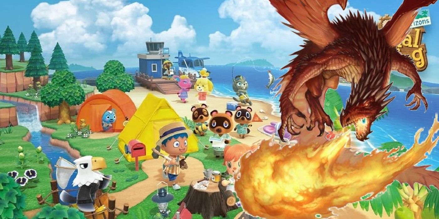 Animal Crossing New Horizons Would Be The Most Heart-Wrenching JRPG - Animal Crossing New Horizons with a red dragon attack