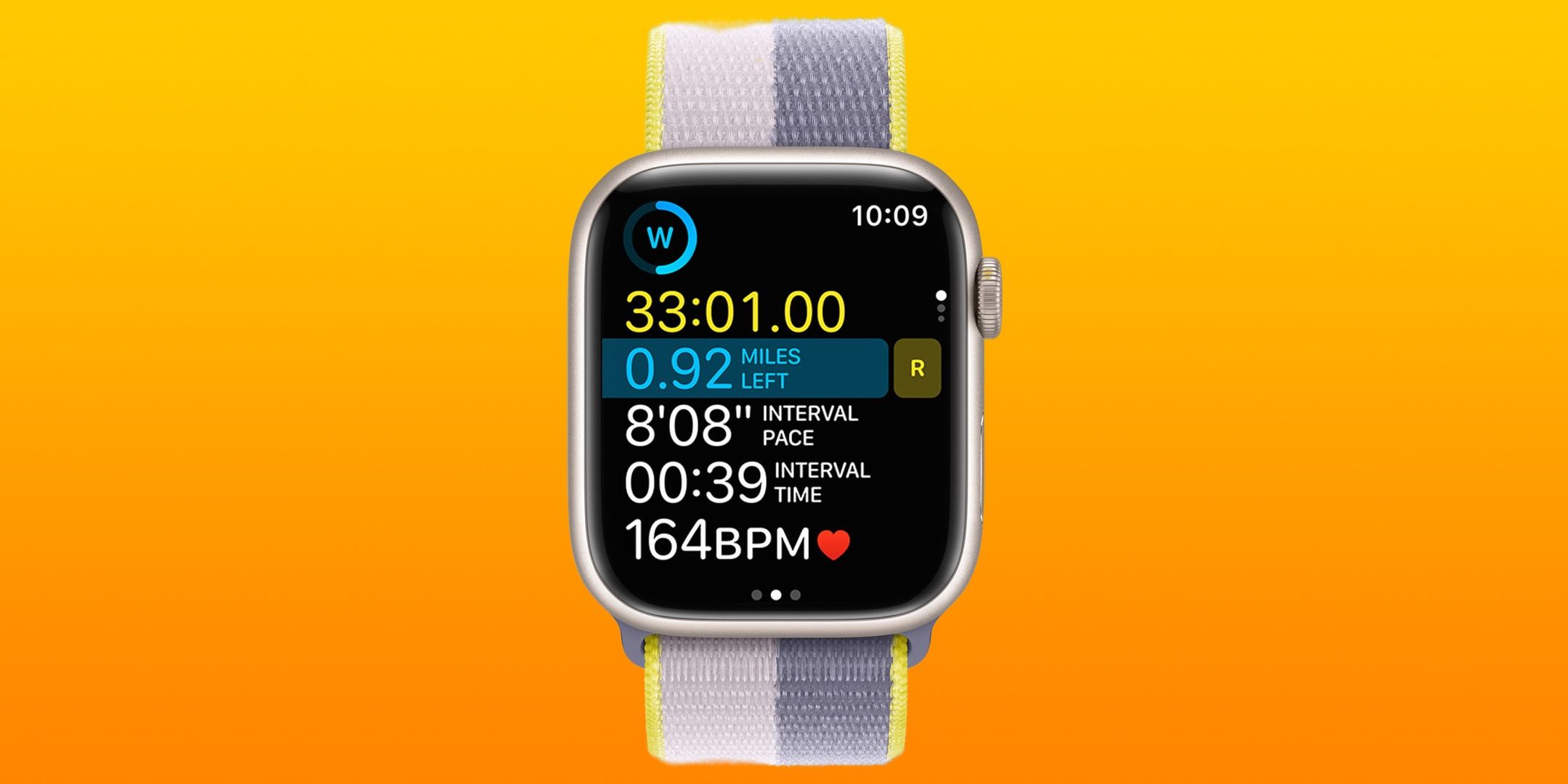 Apple Watch Interval training screen.