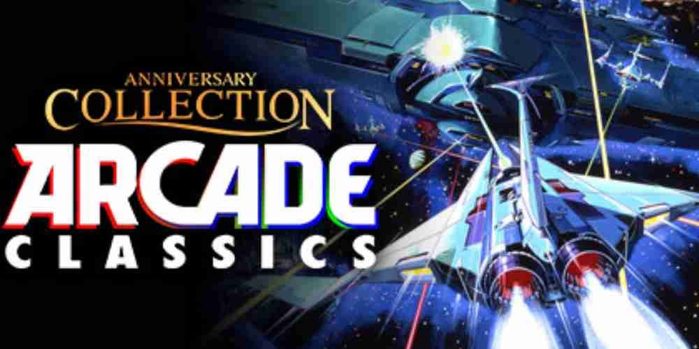 Konami's arcade collection art has the Gradius ship shooting.