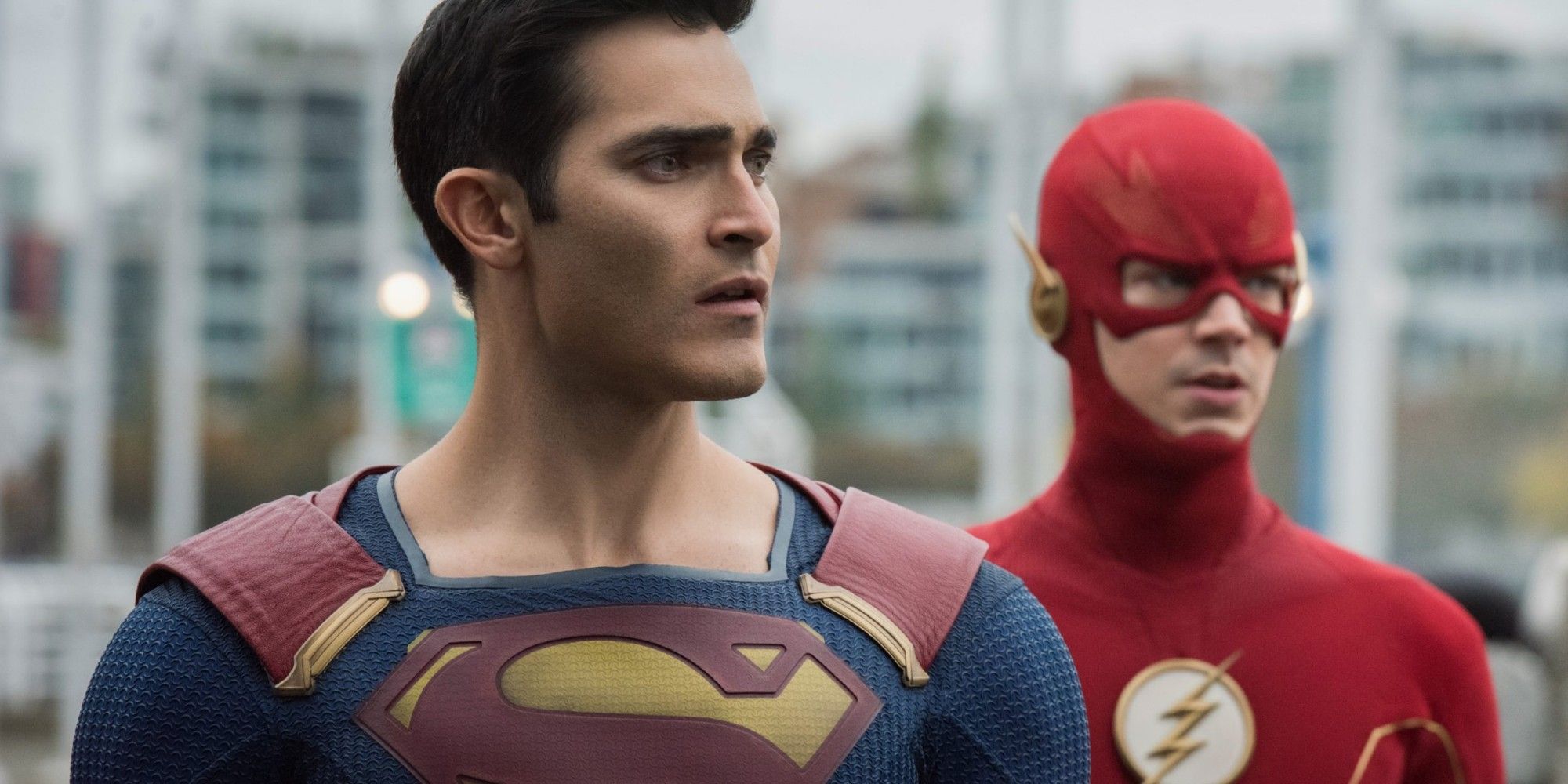 Arrowverse Tyler Hoechlin and Grant Gustin as Superman and The Flash
