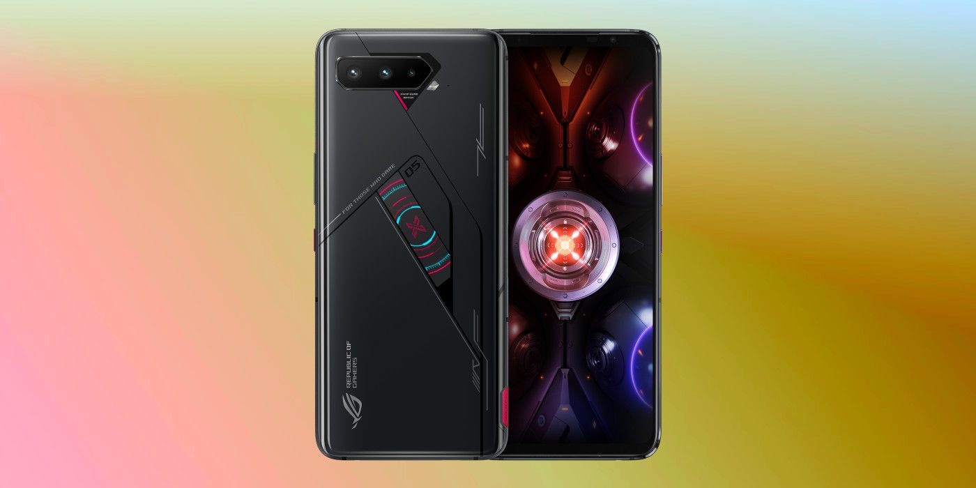 Asus ROG Phone 5s Pro on custom gradient background