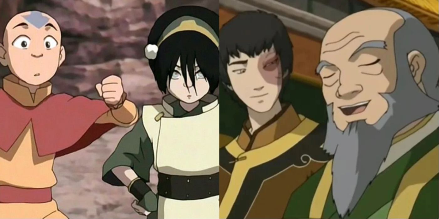 Split image of various Avatar the Last Airbender characters