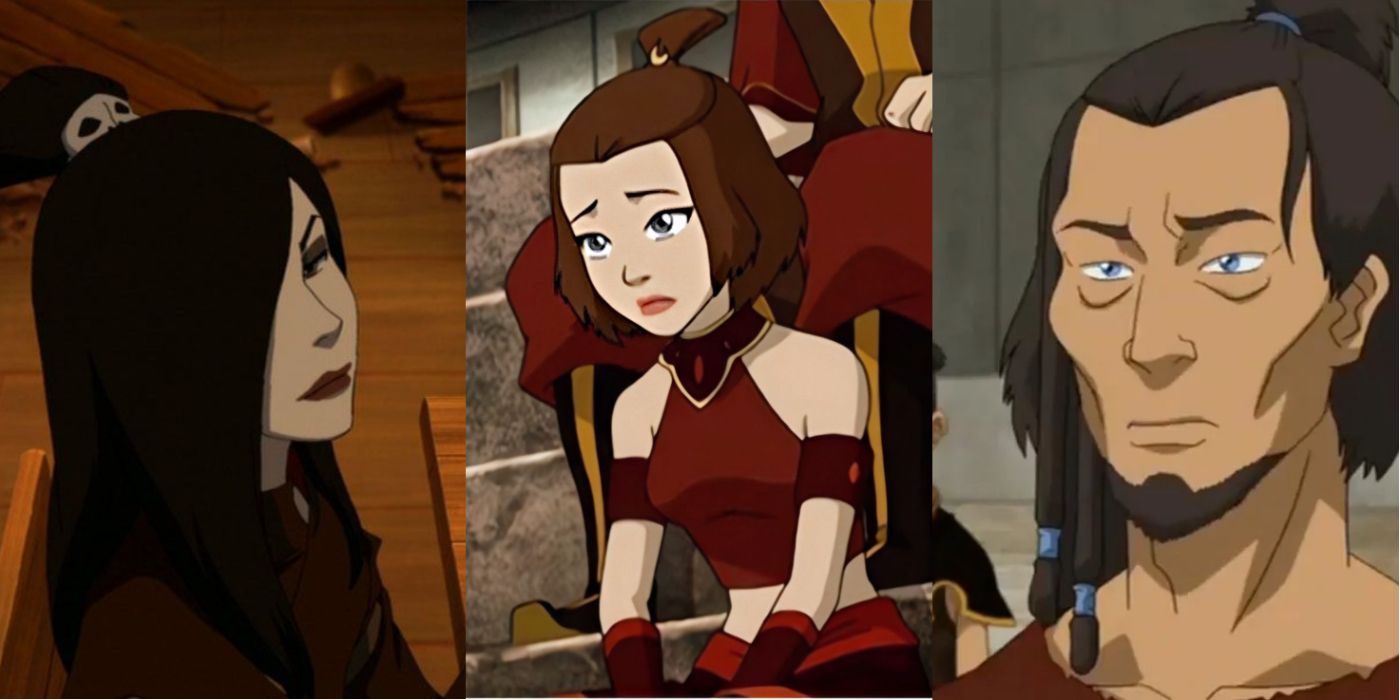 A split image of non-benders from the Avatar series.