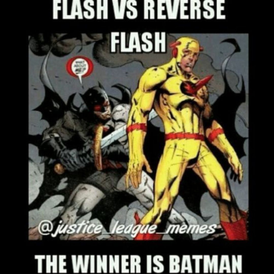 Batman killing Reverse Flash in a meme