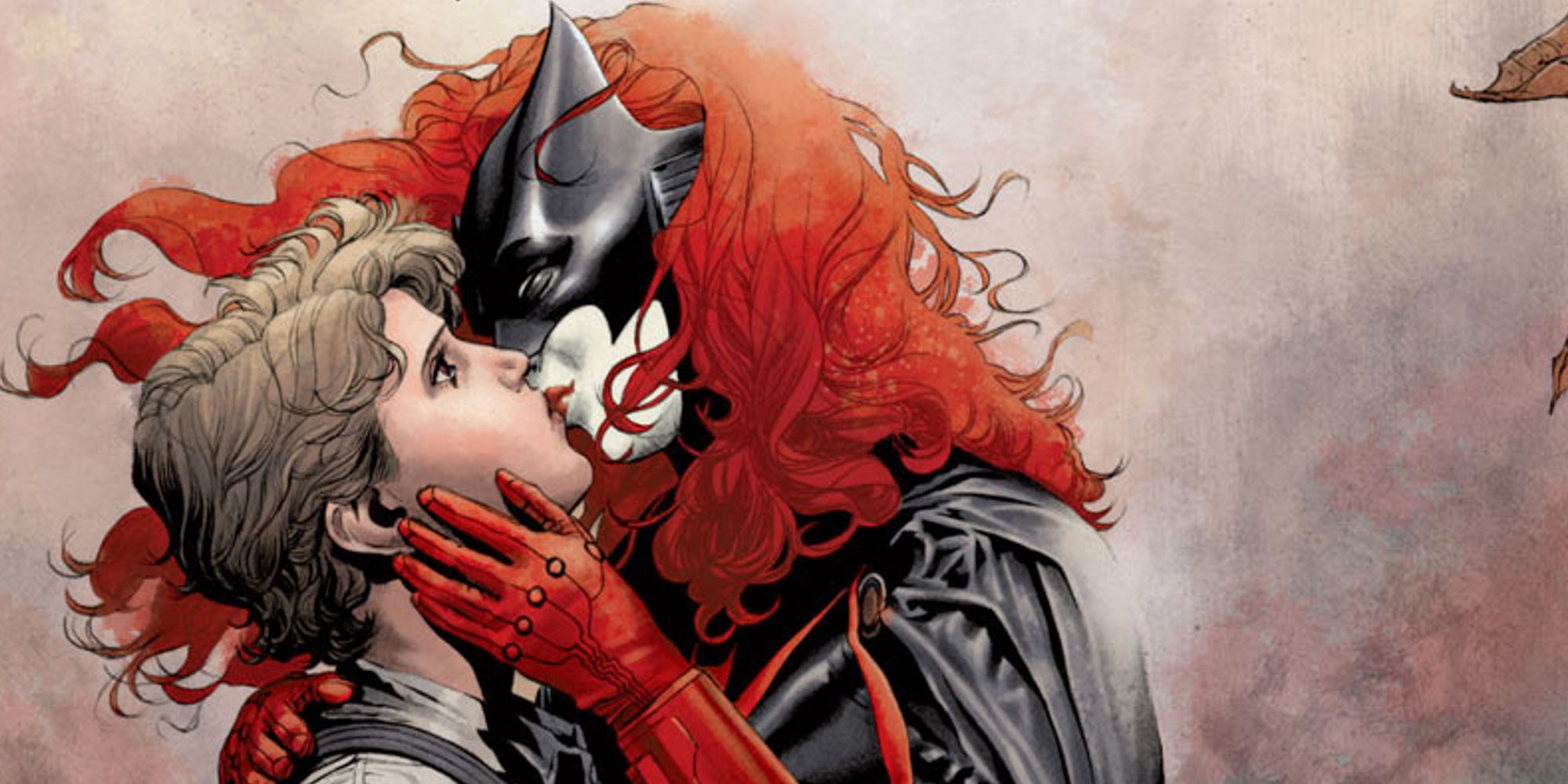 Batwoman kissing Maggie Sawyer in Batwoman comics