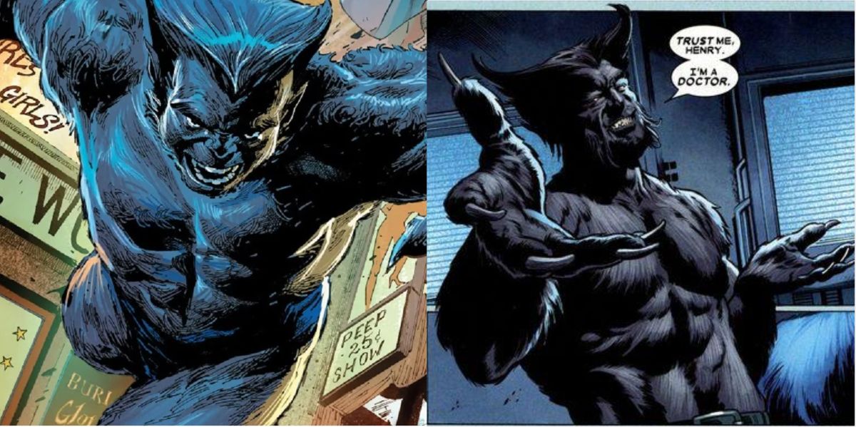 Beast and Dark Beast look on in Marvel Comics 