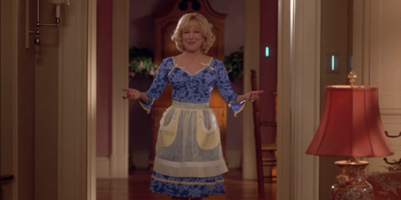 An image of Bette Midler in an apron in Stepford Wives