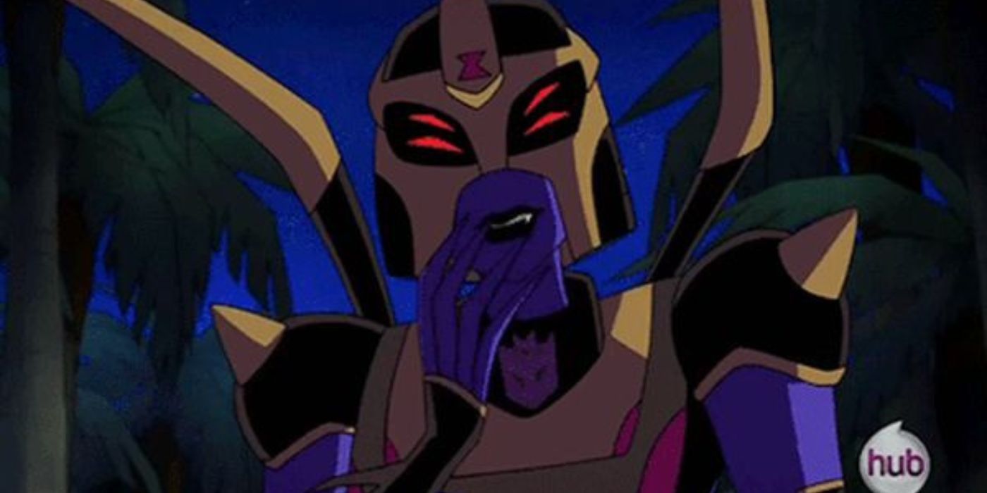 Blackarachnia giggling in Transformers: Animated.