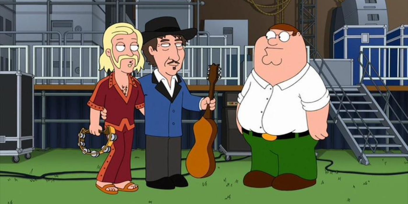 Bob Dylan and Peter in Family Guy.