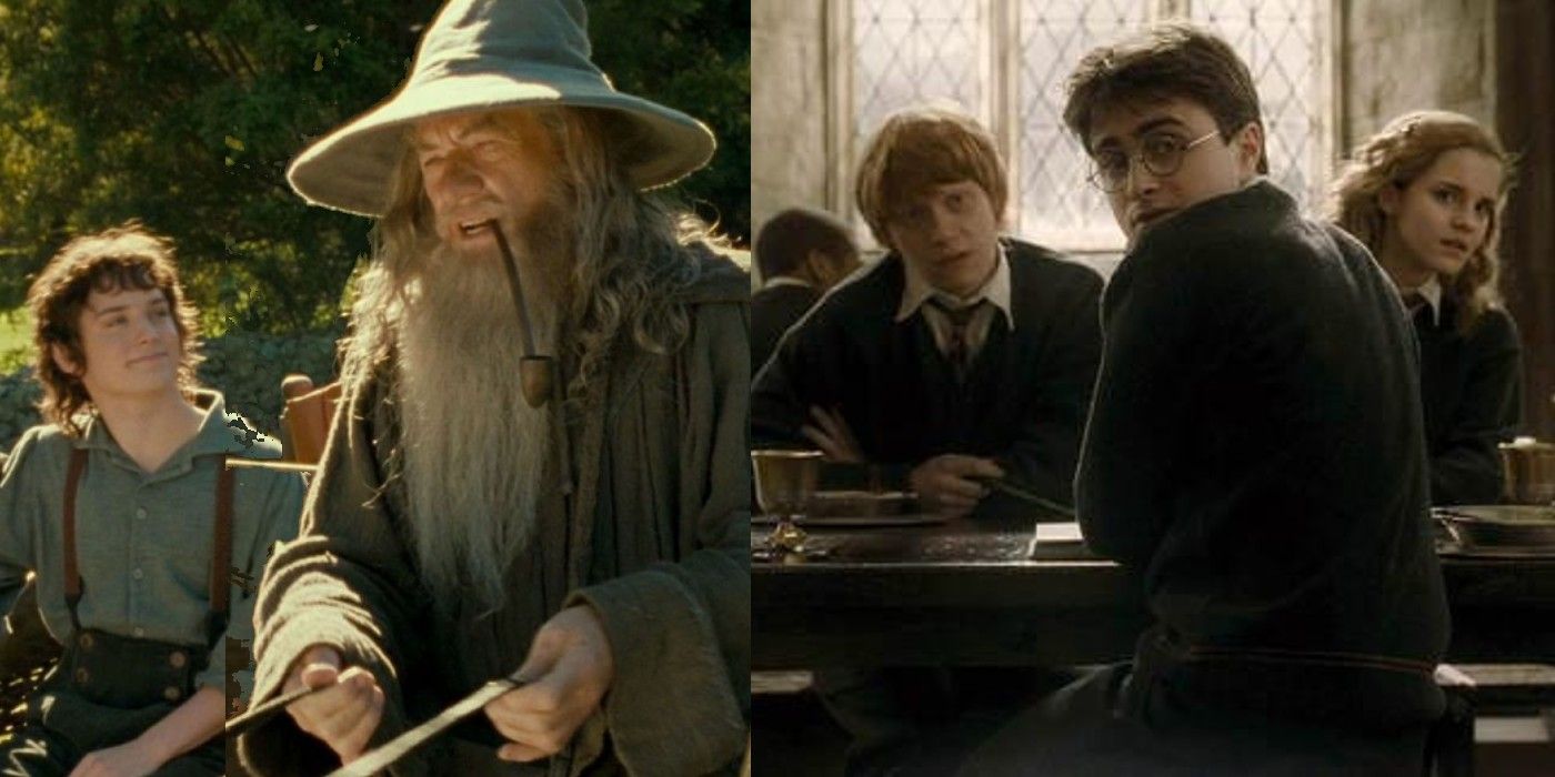 Split image of Lord of the Rings and Harry Potter