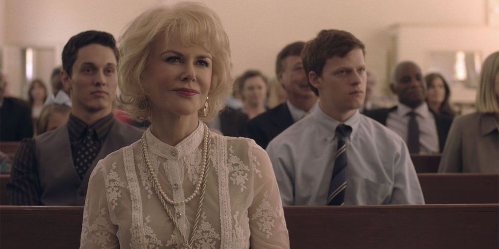 Nicole Kidman is the patriarch of Eamon's family, who sits in church on a Sunday
