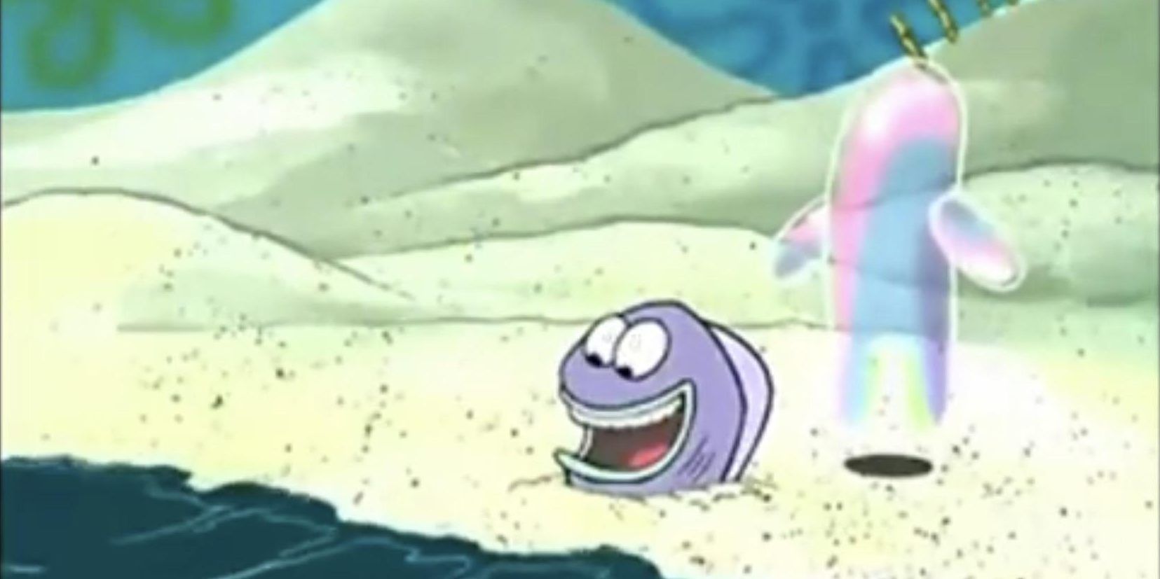 Bubble Buddy Refuses to dig Scooter out of the Sand in Spongebob Squarepants