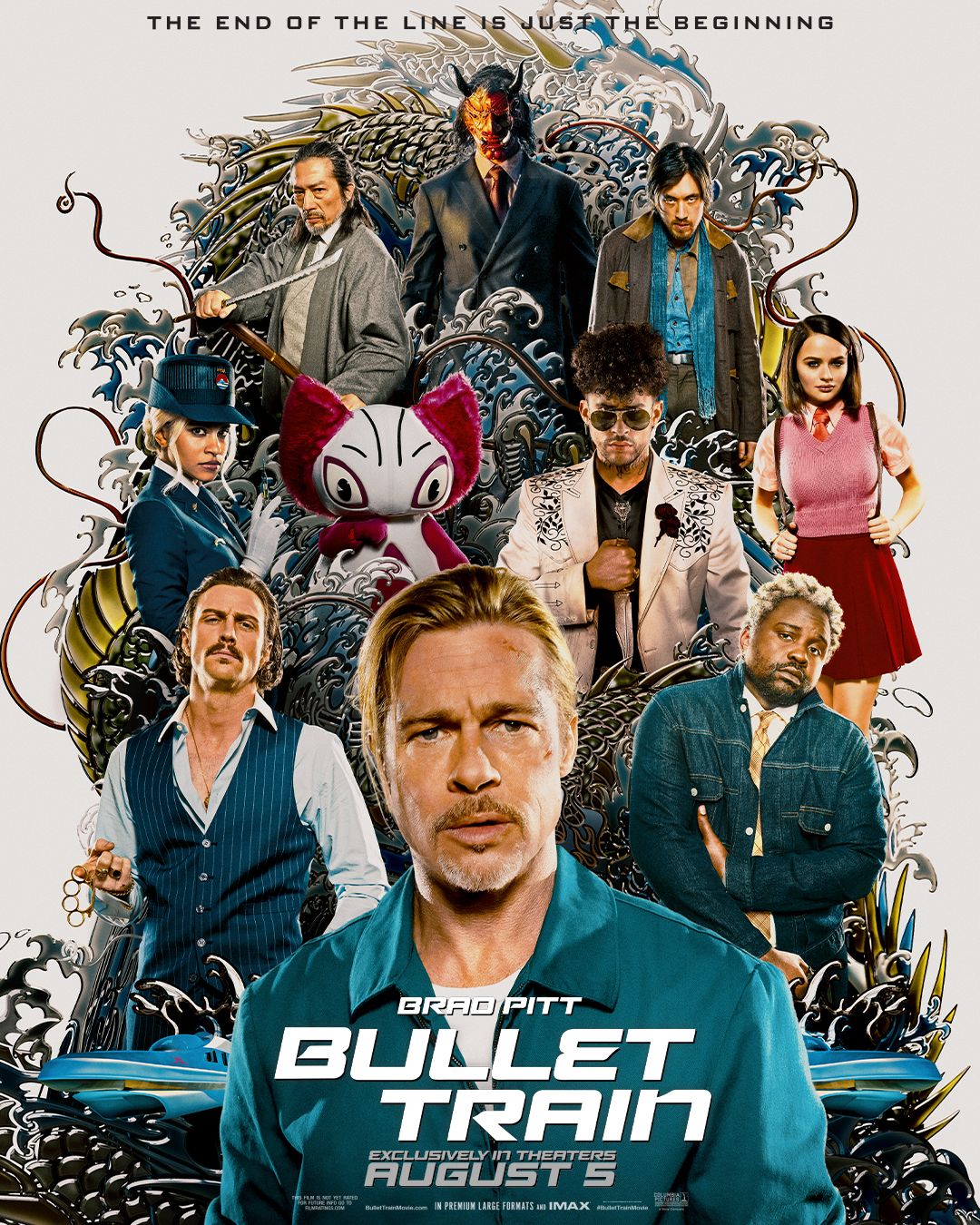 Bullet Train poster cast Brad Pitt