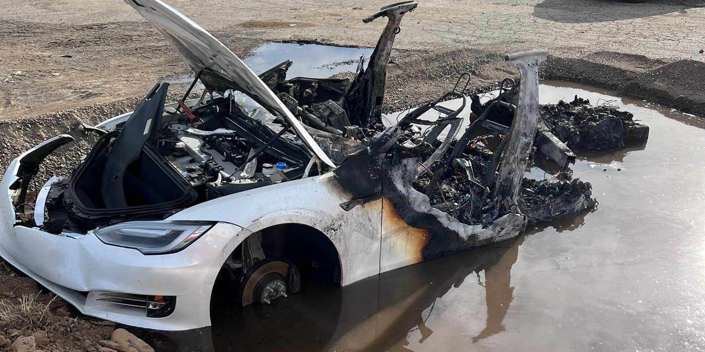 Burnt Tesla Model S
