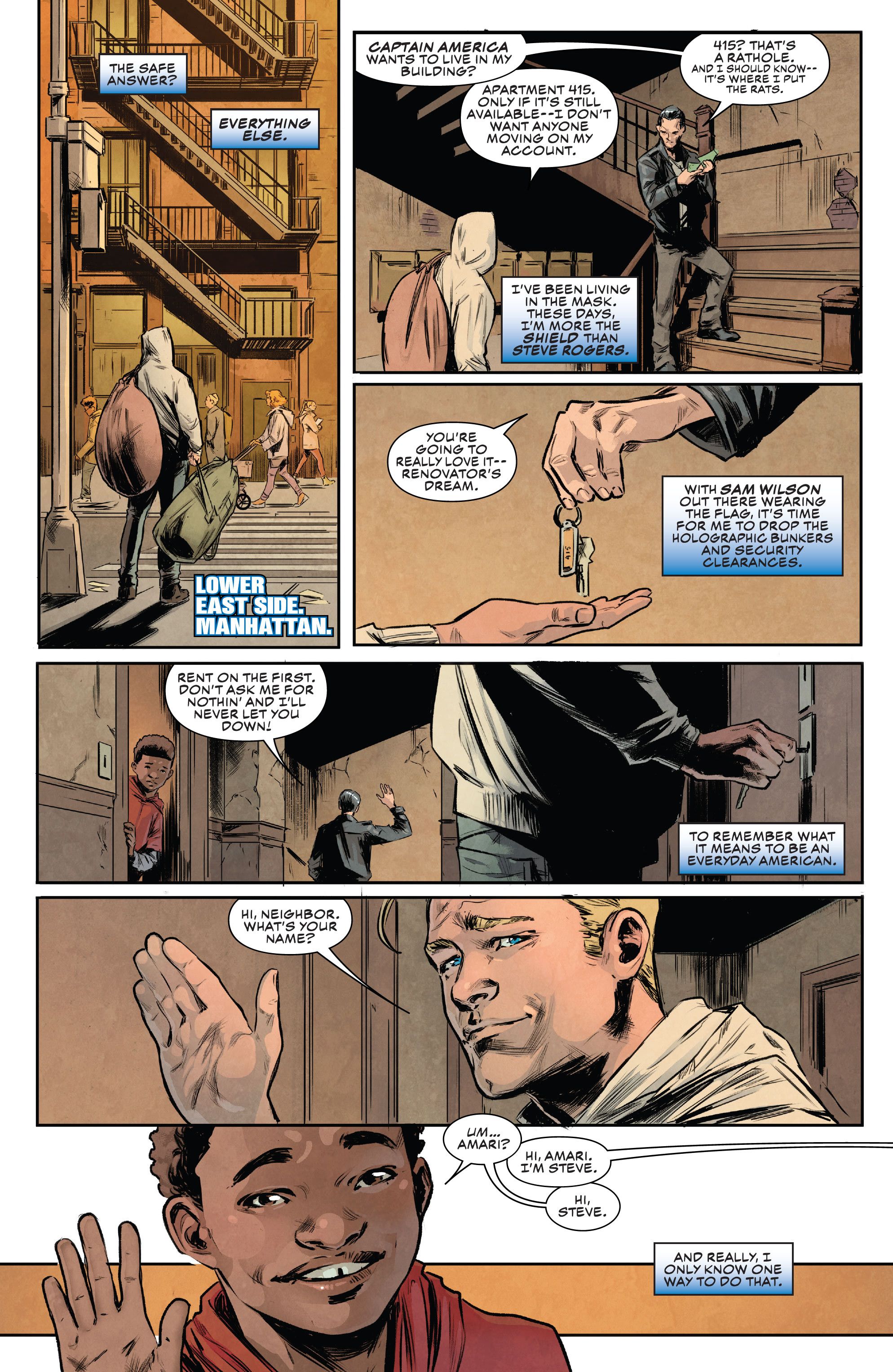 Captain America returns to his boyhood home