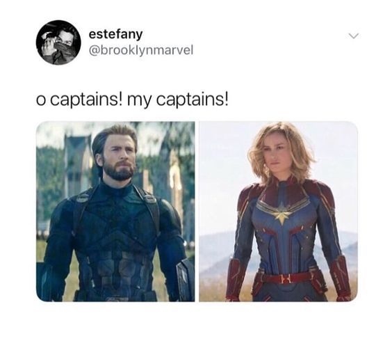 Meme about Captain America and Captain Marvel. 