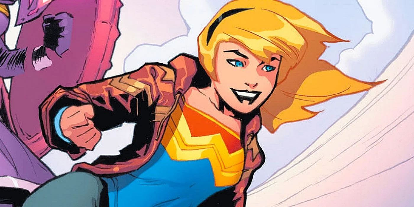 Uma renderização da DC Comics de Wondergirl.