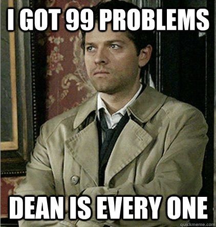 Castiel looking serious in Supernatural