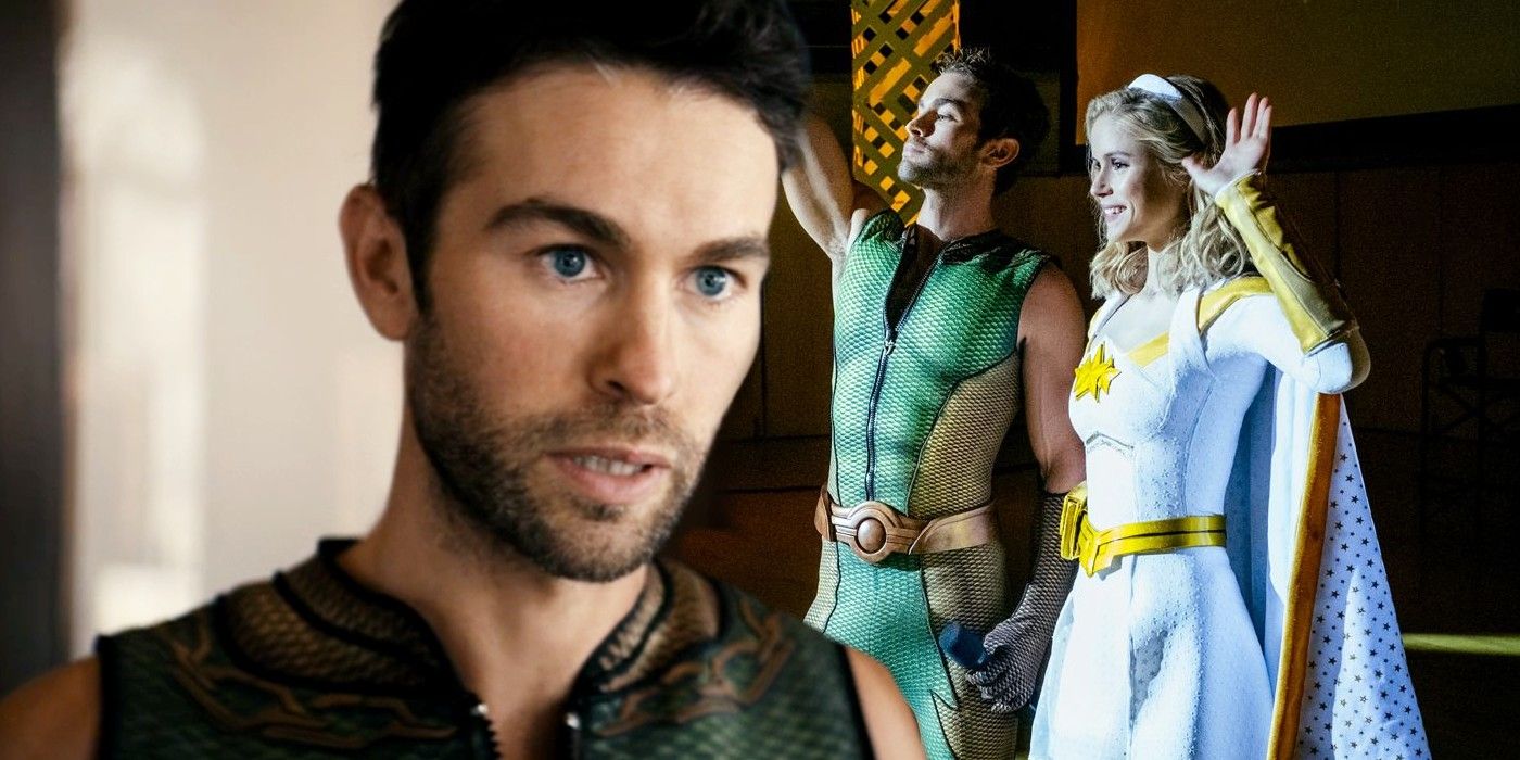 Chace Crawford as Deep and Erin Moriarty as Starlight in The Boys