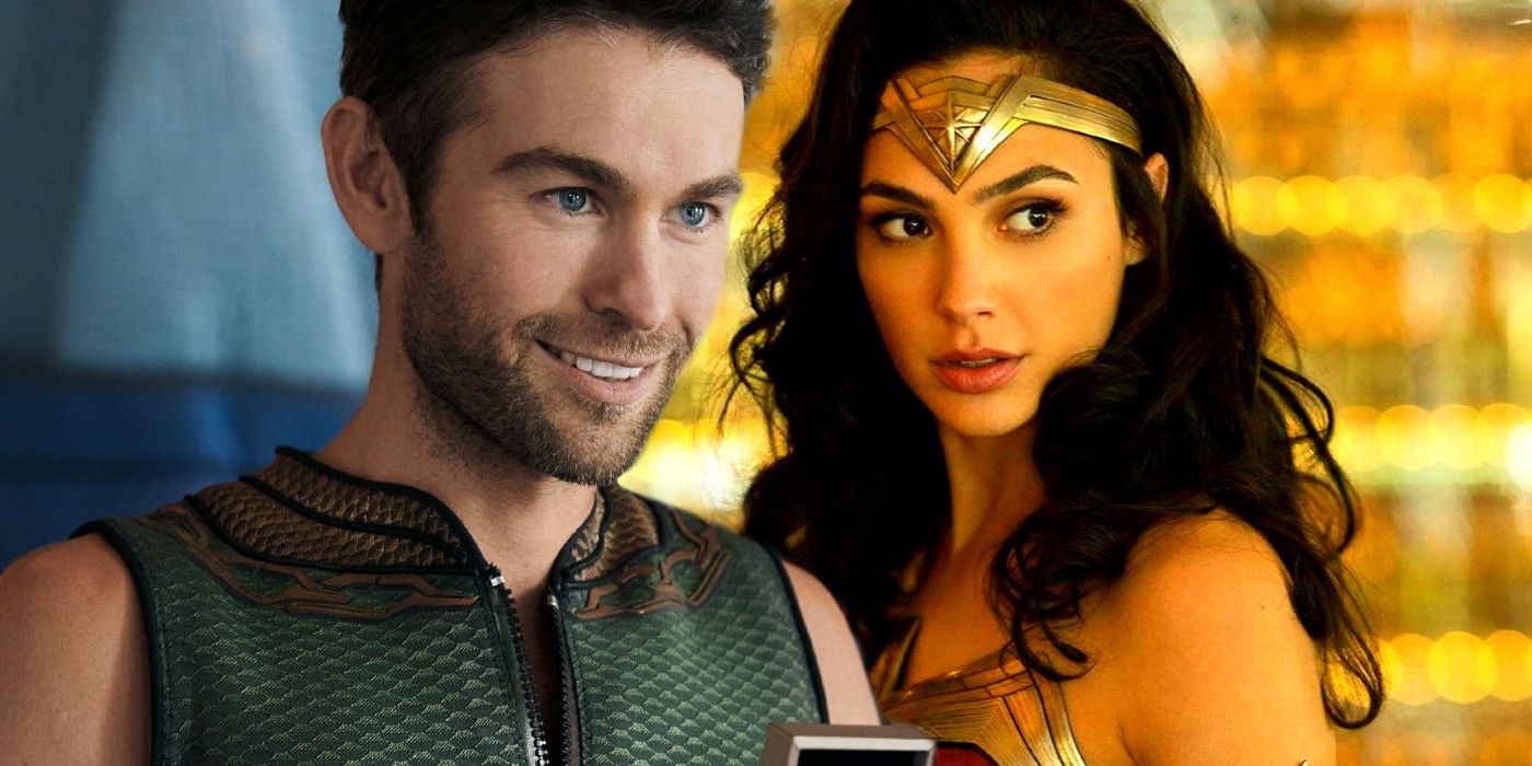 Chace Crawford as Deep in The Boys and Gal Gadot as Wonder Woman in Wonder Woman 1984
