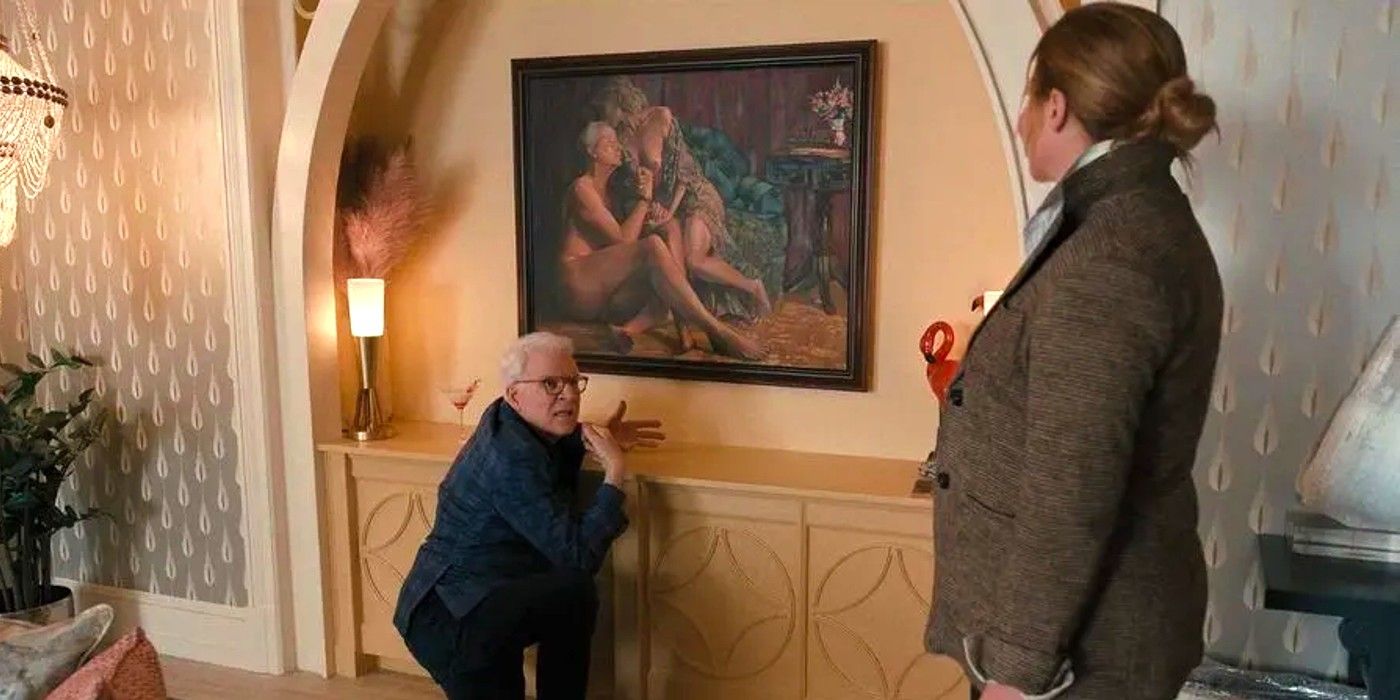 Charles and Mabel with the Rose Cooper painting in Only Murders in the Building season 2