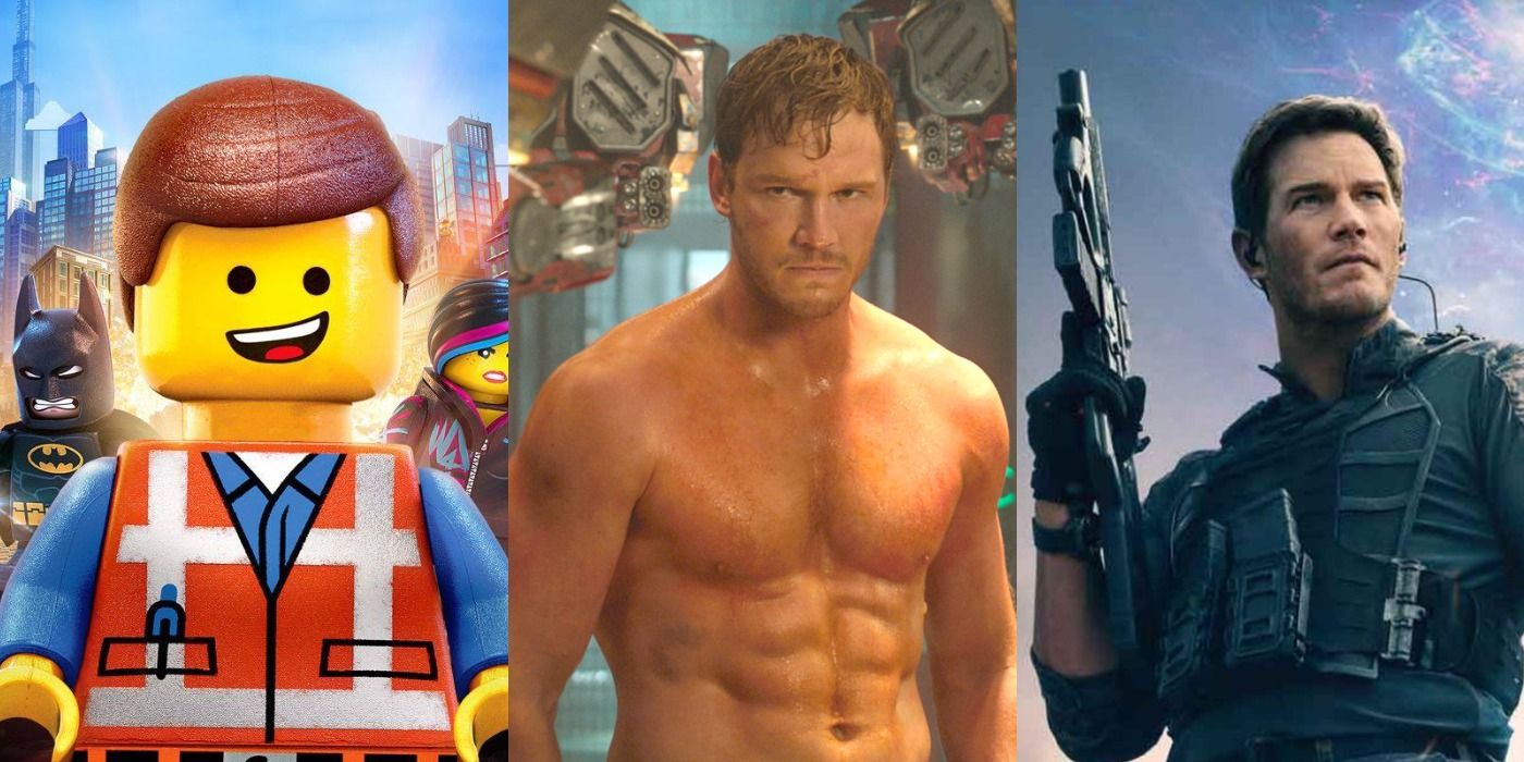 Chris Pratt in The Lego Movie, Guardians of the Galaxy, & The Tomorrow War