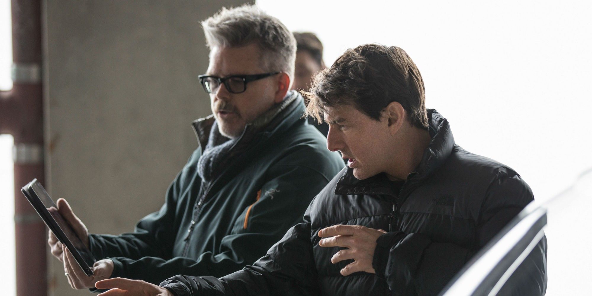 Christopher McQuarrie and Tom Cruise on Mission Impossible 7 Set