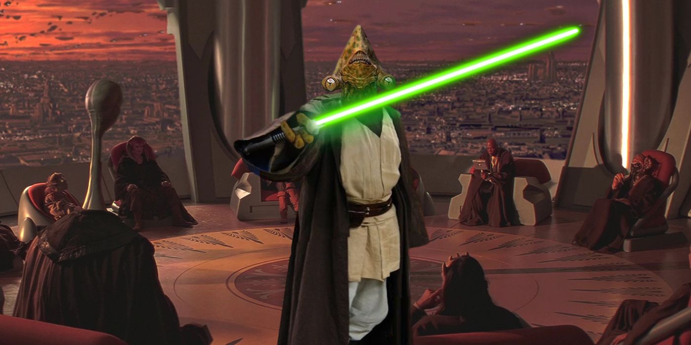 Coleman Kcaj na câmara do Conselho Jedi