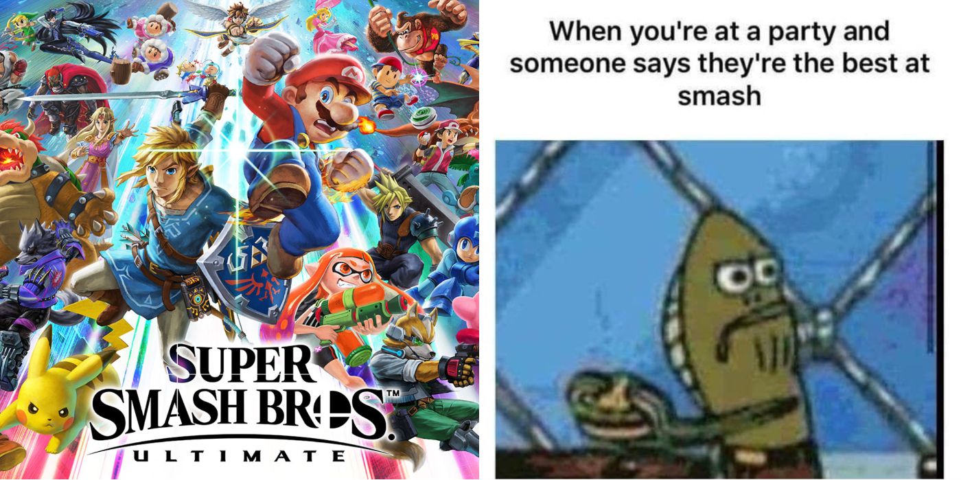 Split image of Super Smash Bros Memes