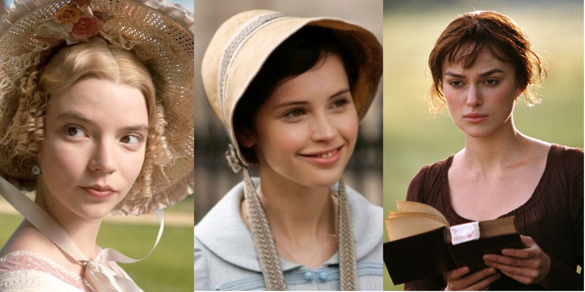 A split image of various Jane Austen Heroines