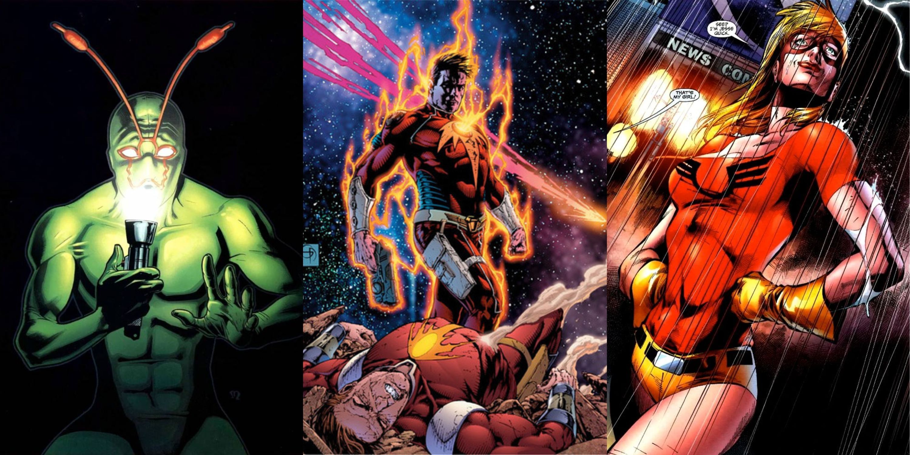 Split image of obscure DC heroes