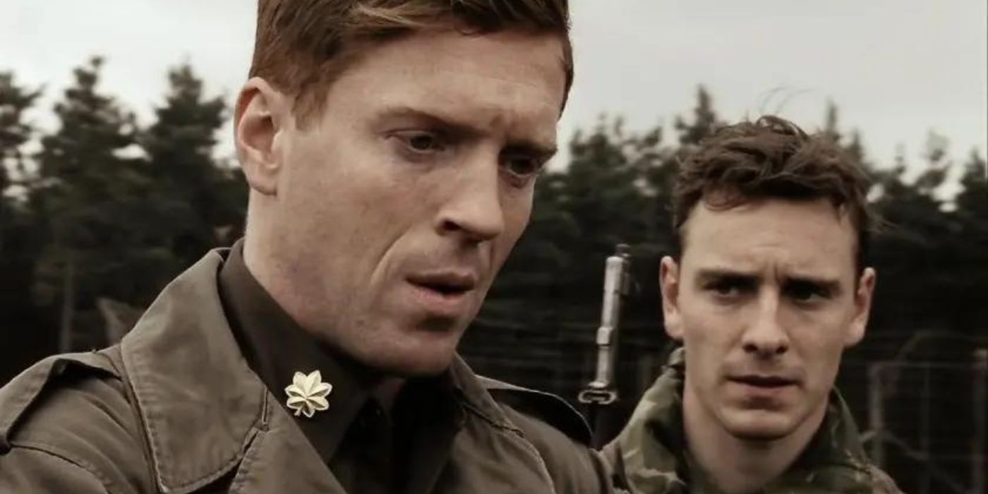 Dick Winters and Burton Christenson looking worried in Band of Brothers.