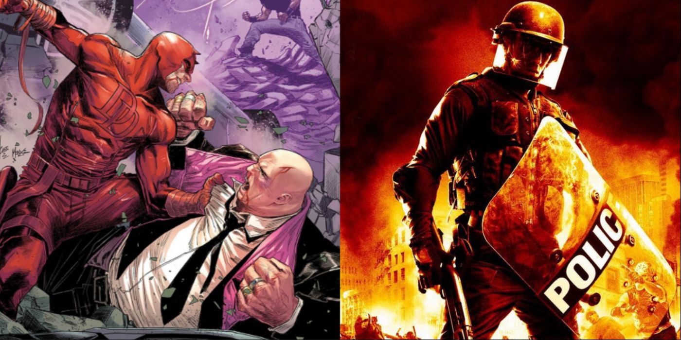 Daredevil In Urban Chaos Riot Response collage image.