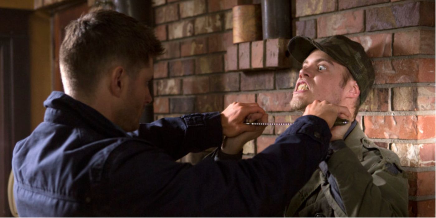 Dean kills a vampire in Supernatural