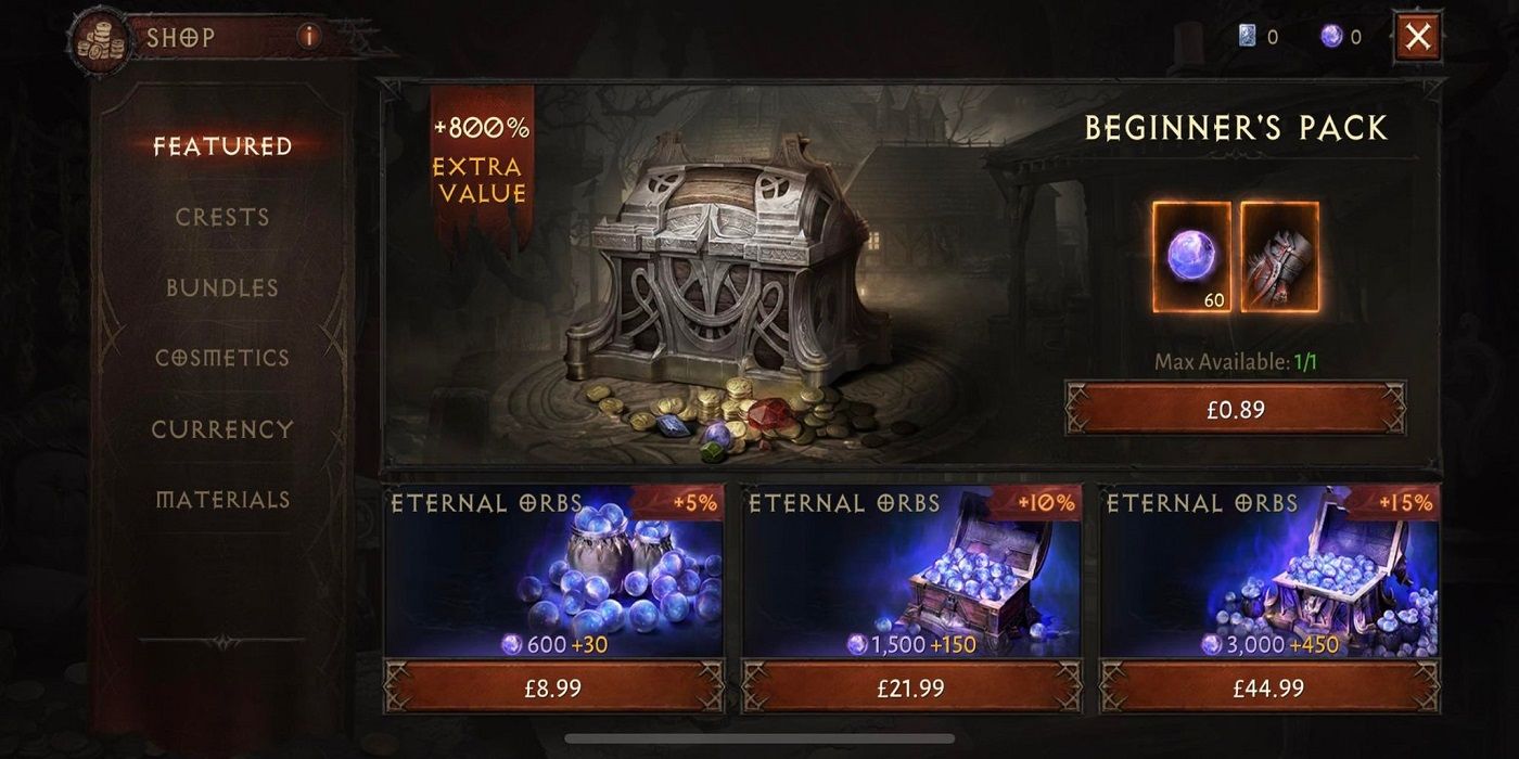 Diablo Immortal List Of Microtransactions In The Store