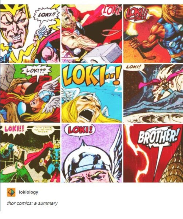 Different panels of Thor comics in a meme