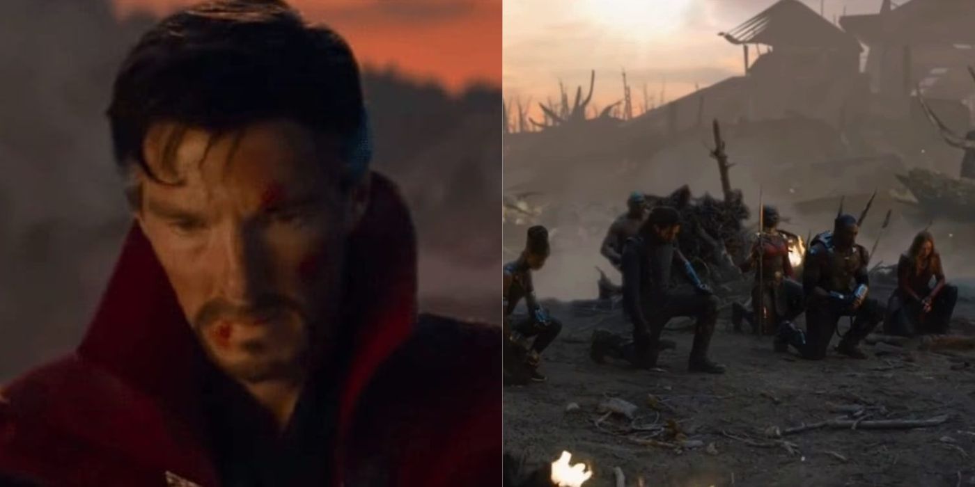 Doctor Strange mourns and the Avengers kneel to respect Tony Stark in an Endgame deleted scene