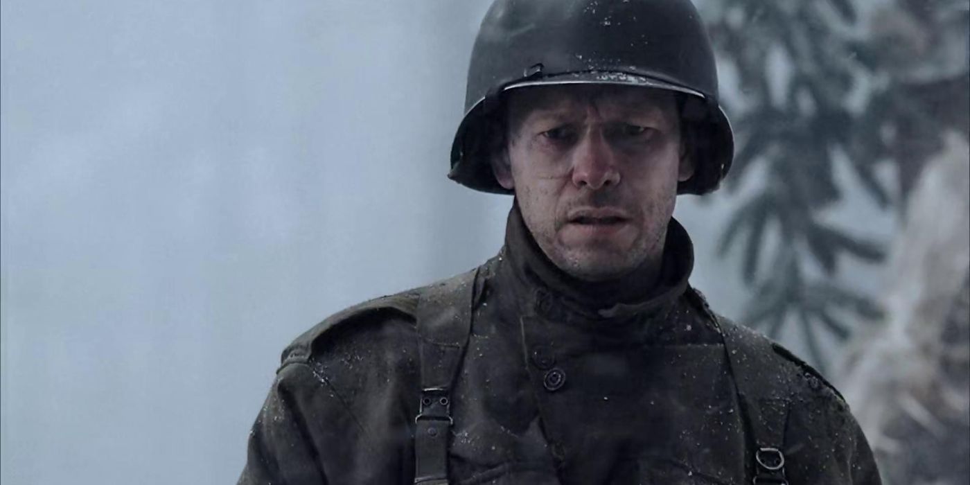 Carwood Lipton looking confused in Band of Brothers.