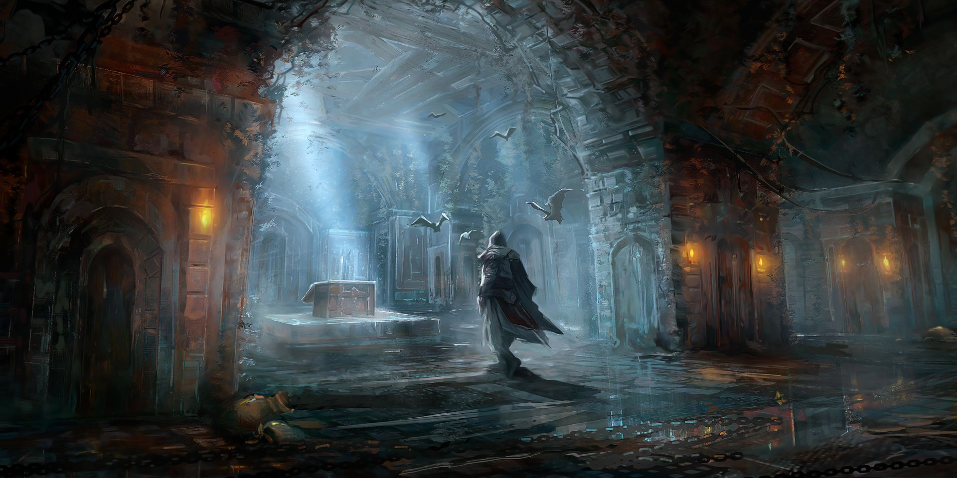 Knight walking through a Dungeon