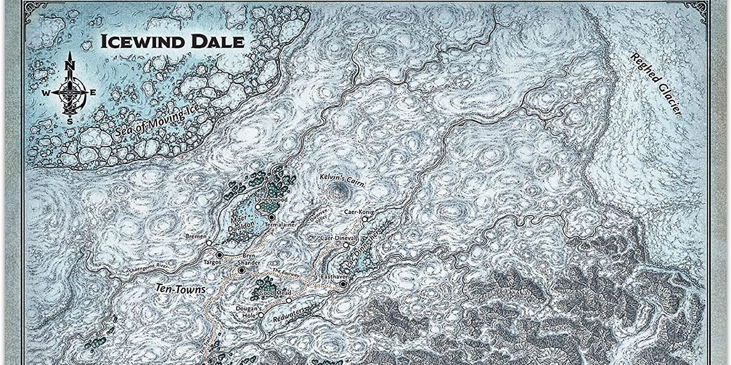 Map of Icewind Dale from Dungeons &amp; Dragons Icewind Dale: Rime of the Frostmaiden