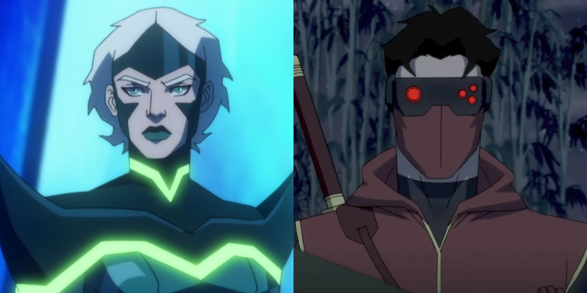 Split image showing Emerald Empress and Jason Todd in Young Justice Phantoms.