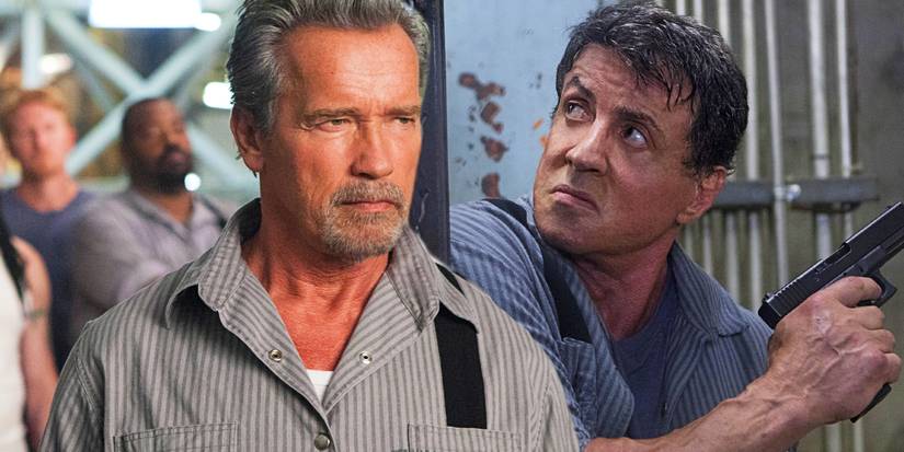Arnold Schwarzenegger and Sylvester Stallone in 2013's Escape Plan