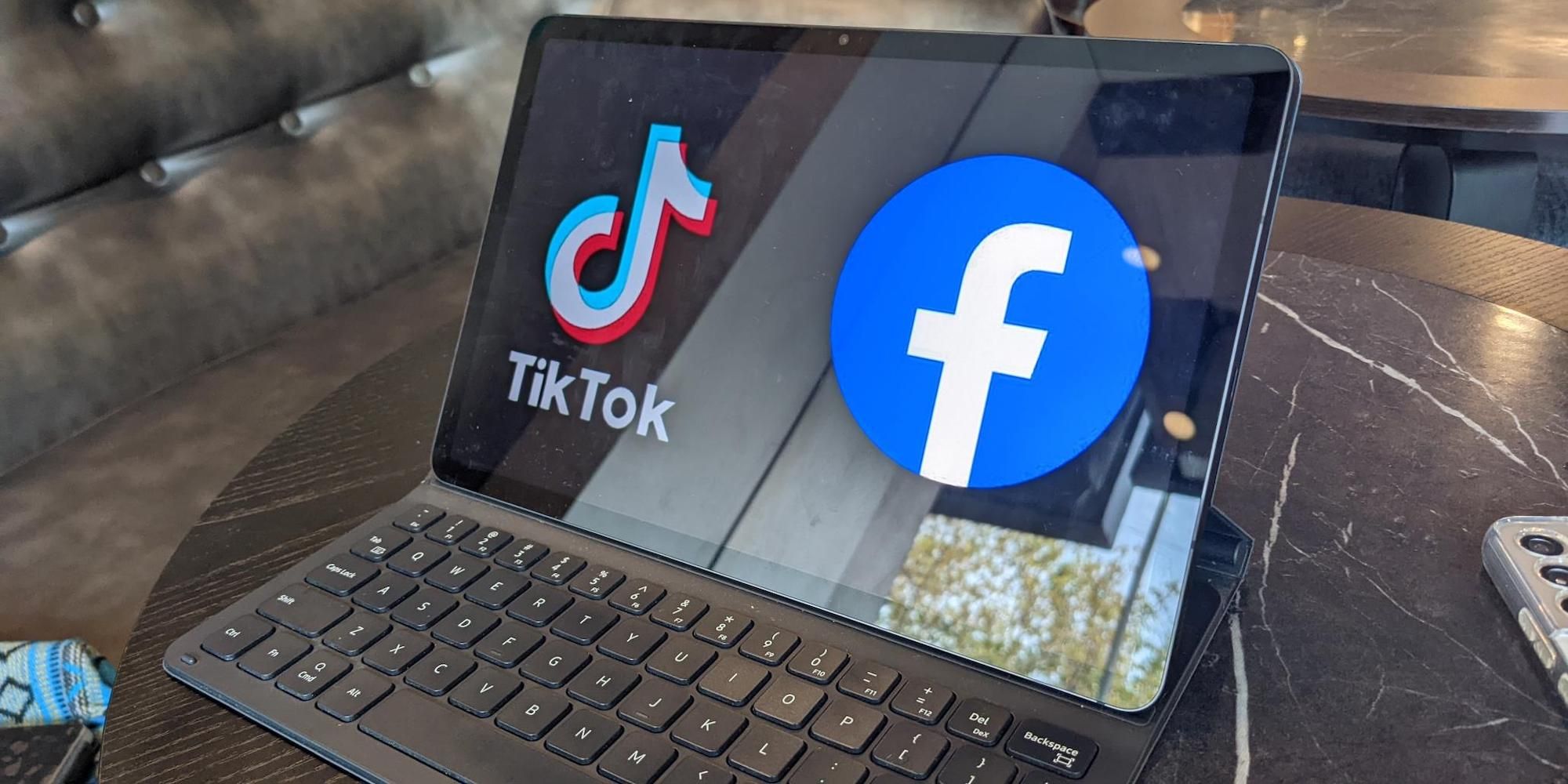 Facebook TikTok Logos On Laptop